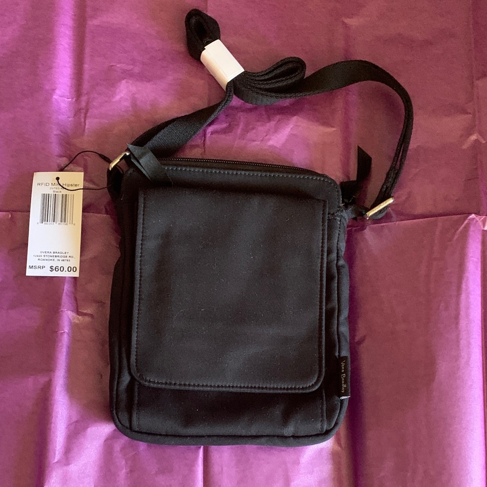 Vera Bradley Black Mini Hipster Crossbody Bag